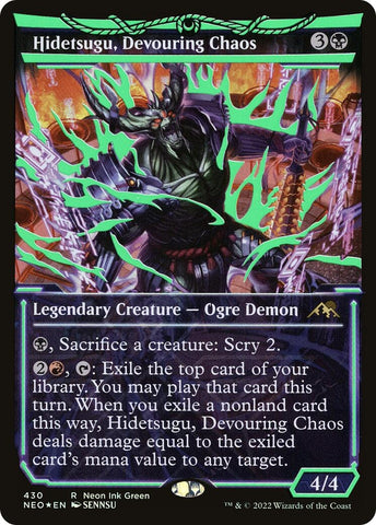 Image for Hidetsugu, Devouring Chaos (Neon Green) (430) [Kamigawa: Neon Dynasty]