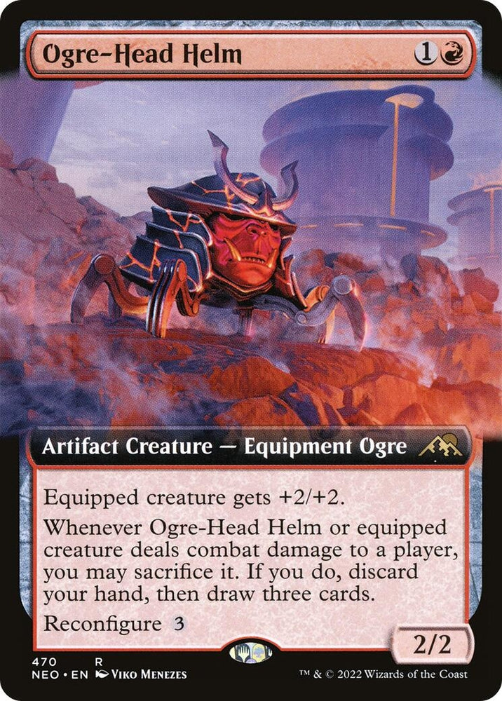 Image for Ogre-Head Helm (Extended Art) (470) [Kamigawa: Neon Dynasty]