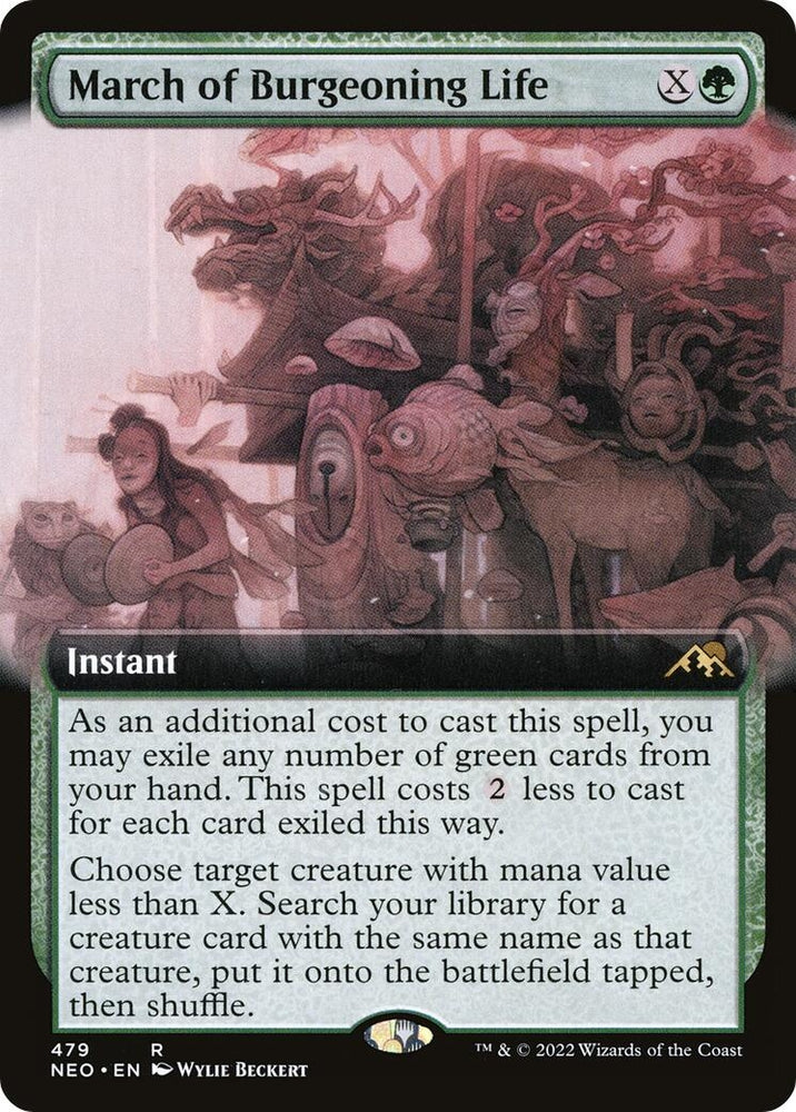 Image for March of Burgeoning Life (Extended Art) (479) [Kamigawa: Neon Dynasty]