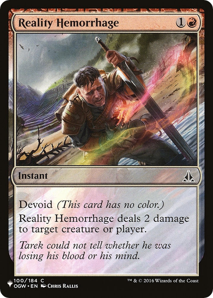 Image for Reality Hemorrhage (100) [The List Reprints]
