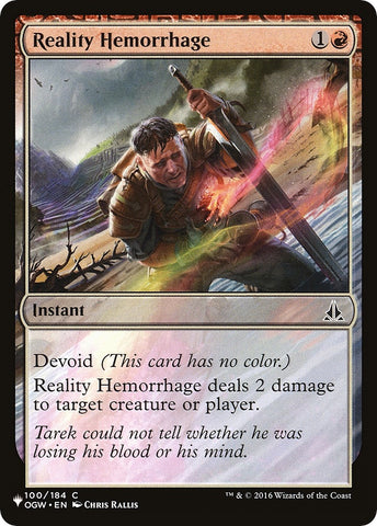 Image for Reality Hemorrhage (100) [The List Reprints]