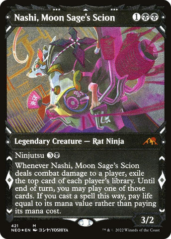 Image for Nashi, Moon Sage's Scion (Showcase) (Foil Etched) (421) [Kamigawa: Neon Dynasty]
