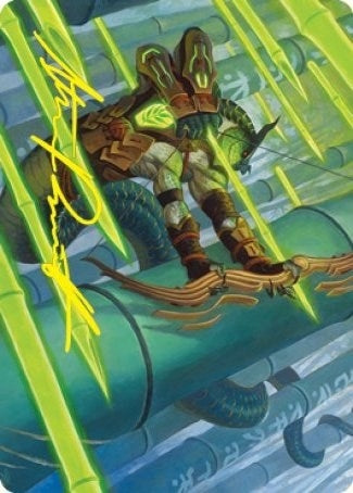 Image for Bamboo Grove Archer Art Card (Gold-Stamped Signature) (20) [Art Series: Kamigawa: Neon Dynasty]