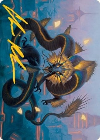 Image for Ao, the Dawn Sky Art Card (25/81) (Gold-Stamped Signature) (25) [Art Series: Kamigawa: Neon Dynasty]