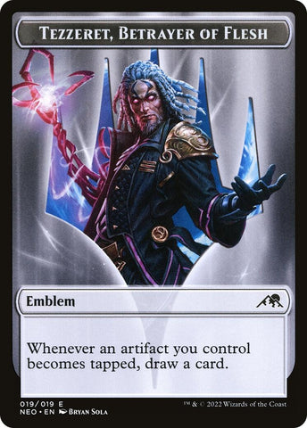 Image for Emblem - Tezzeret, Betrayer of Flesh (19) [Kamigawa: Neon Dynasty]
