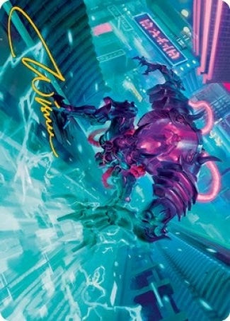Image for Surgehacker Mech Art Card (Gold-Stamped Signature) (45) [Art Series: Kamigawa: Neon Dynasty]