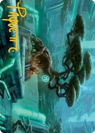 Image for Forest (292) Art Card (Gold-Stamped Signature) (44) [Art Series: Kamigawa: Neon Dynasty]