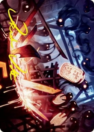 Image for Smoke Spirits' Aid Art Card (Gold-Stamped Signature) (41) [Art Series: Kamigawa: Neon Dynasty]