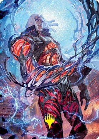 Image for Tezzeret, Betrayer of Flesh Art Card (Gold-Stamped Signature) (54) [Art Series: Kamigawa: Neon Dynasty]