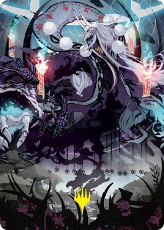 Image for Echo of Death's Wail Art Card (Gold-Stamped Signature) (55) [Art Series: Kamigawa: Neon Dynasty]