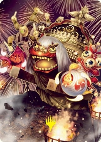 Image for March of Reckless Joy Art Card (Gold-Stamped Signature) (62) [Art Series: Kamigawa: Neon Dynasty]