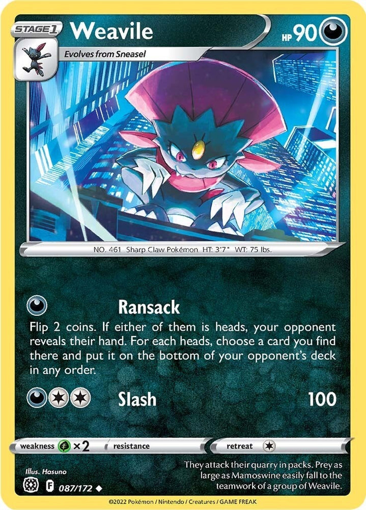 Image for Weavile (087/172) [SWSH09: Brilliant Stars]