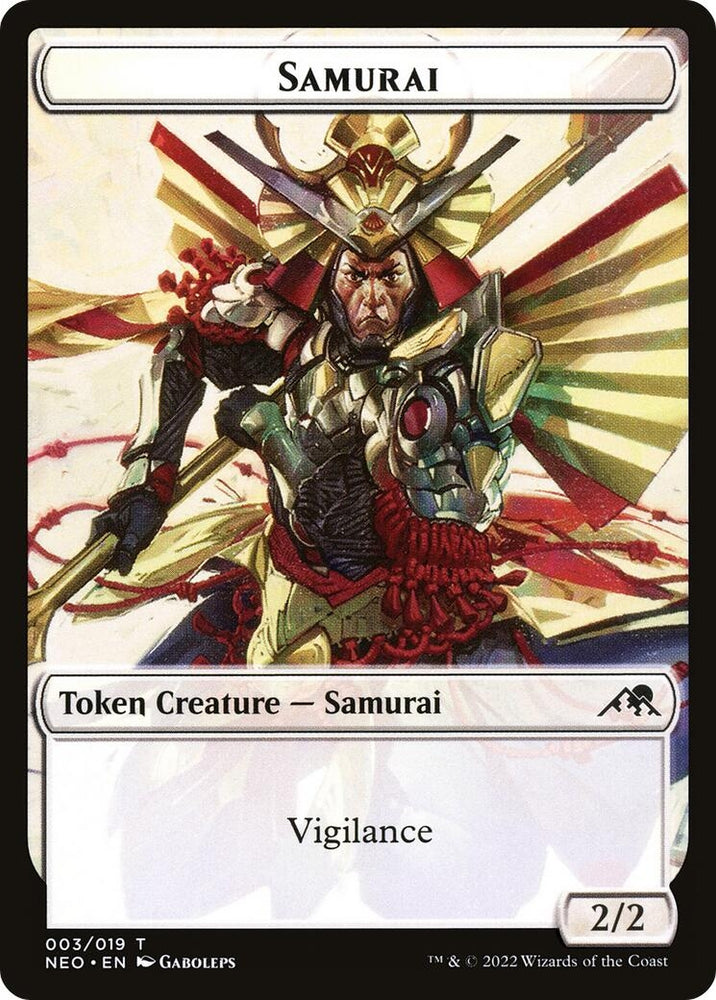 Image for Samurai (003) // Mechtitan (014) Double-sided Token (3 // 14) [Kamigawa: Neon Dynasty]