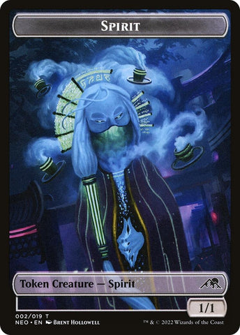 Image for Spirit (002) // Human Monk (010) Double-sided Token (2 // 10) [Kamigawa: Neon Dynasty]