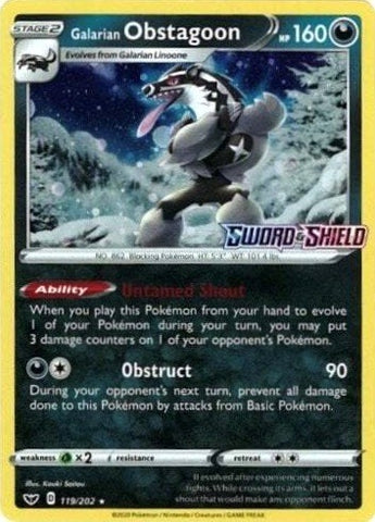 Galarian Obstagoon - 119/202 (Cosmos Holo) (119/202) (Miscellaneous Cards & Products)