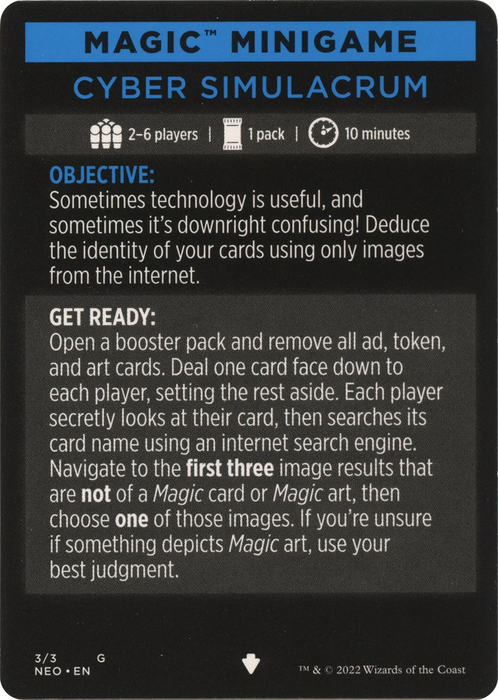 Image for Magic Minigame: Cyber Simulacrum (3) [Kamigawa: Neon Dynasty]
