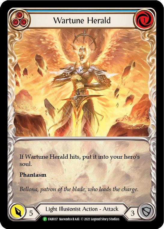 Image for Wartune Herald (Blue) (Extended Art) - FAB037 (FAB037) (Flesh and Blood: Promo Cards) - Flesh and Blood TCG