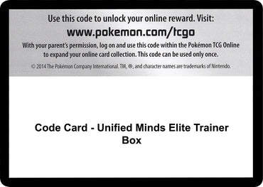 Image for Code Card - Unified Minds Elite Trainer Box - Pokemon