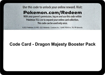 Image for Code Card - Dragon Majesty Booster Pack - Pokemon