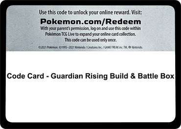Image for Code Card - Guardian Rising Build & Battle Box - Pokemon