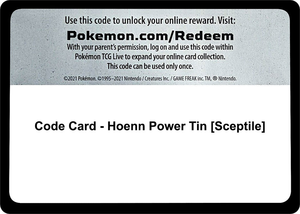 Image for Code Card - Hoenn Power Tin [Sceptile] - Pokemon