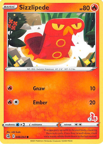 Image for Sizzlipede - 046/264 (#1 Cinderace Stamped) (046/264) - Pokemon