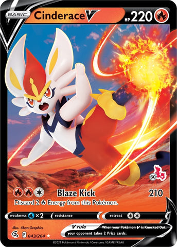 Image for Cinderace V - 043/264 (#60 Cinderace Stamped) (043/264) - Pokemon