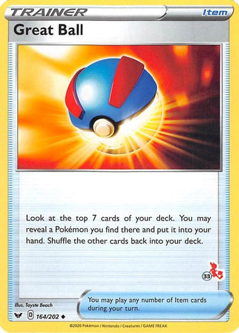 Image for Great Ball - 164/202 (#33 Cinderace Stamped) (164/202) - Pokemon
