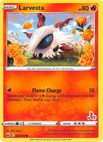 Image for Larvesta - 023/198 (#46 Cinderace Stamped) (023/198) - Pokemon