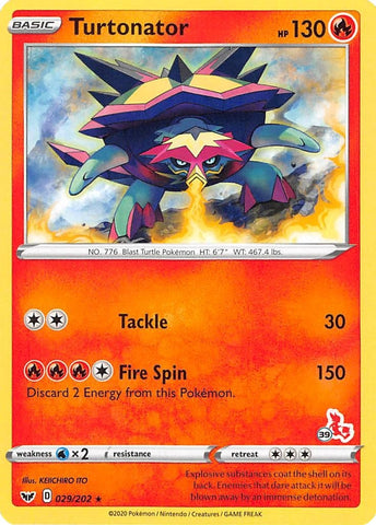 Image for Turtonator - 029/202 (#39 Cinderace Stamped) (029/202) - Pokemon