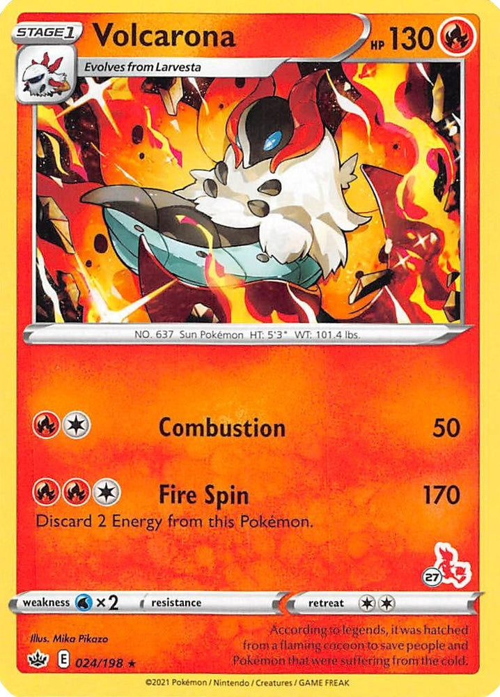 Image for Volcarona - 024/198 (#27 Cinderace Stamped) (024/198) - Pokemon