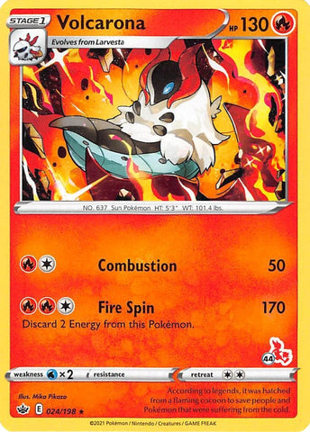 Image for Volcarona - 024/198 (#44 Cinderace Stamped) (024/198) - Pokemon