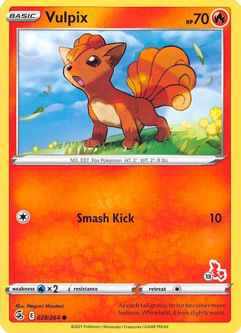 Image for Vulpix - 029/264 (#13 Cinderace Stamped) (029/264) - Pokemon