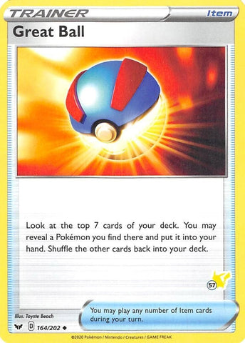 Image for Great Ball - 164/202 (#57 Pikachu Stamped) (164/202) - Pokemon
