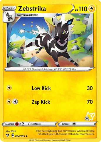 Image for Zebstrika - 054/185 (#25 Pikachu Stamped) (054/185) - Pokemon