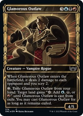 Image for Glamorous Outlaw (Gilded Foil) (374) [Streets of New Capenna]