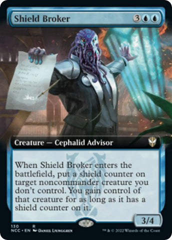Image for Shield Broker (Extended Art) (130) [Commander: Streets of New Capenna]
