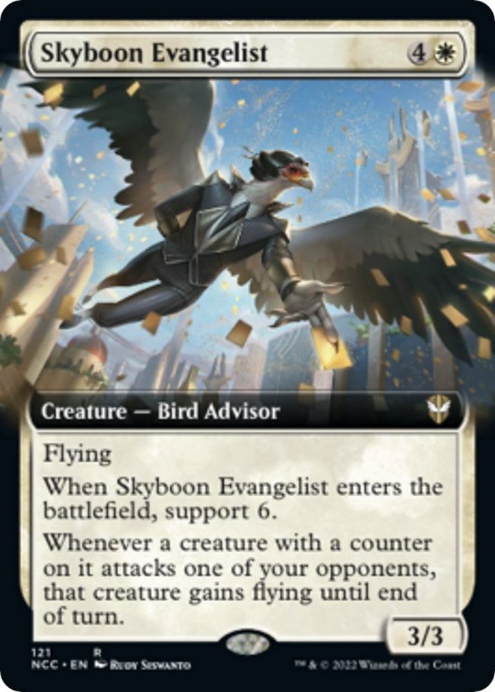 Image for Skyboon Evangelist (Extended Art) (121) [Commander: Streets of New Capenna]