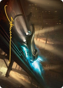 Image for Run Out of Town Art Card (Gold-Stamped Signature) (13) [Art Series: Streets of New Capenna]