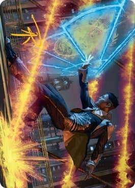 Image for Wingshield Agent Art Card (Gold-Stamped Signature) (14) [Art Series: Streets of New Capenna]