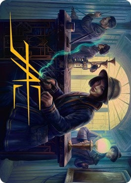 Image for Wiretapping Art Card (Gold-Stamped Signature) (15) [Art Series: Streets of New Capenna]