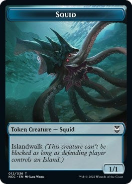Image for Squid // Treasure (013) Double-Sided Token (12 // 13) [Commander: Streets of New Capenna]