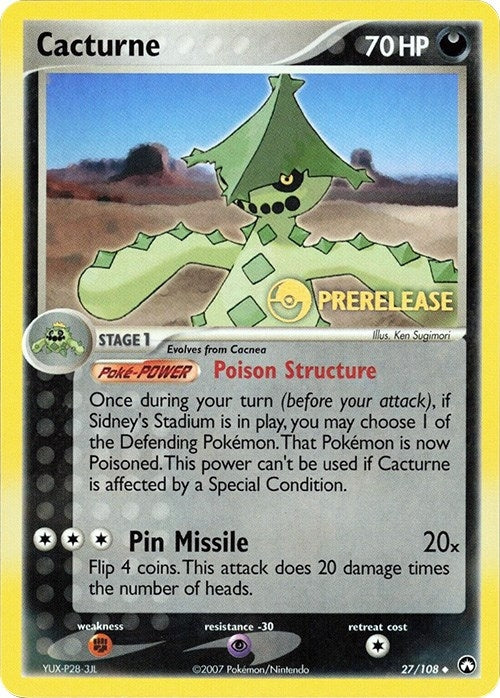 Cacturne - 27/108 (Prerelease) (027/108) (Miscellaneous Cards & Products)