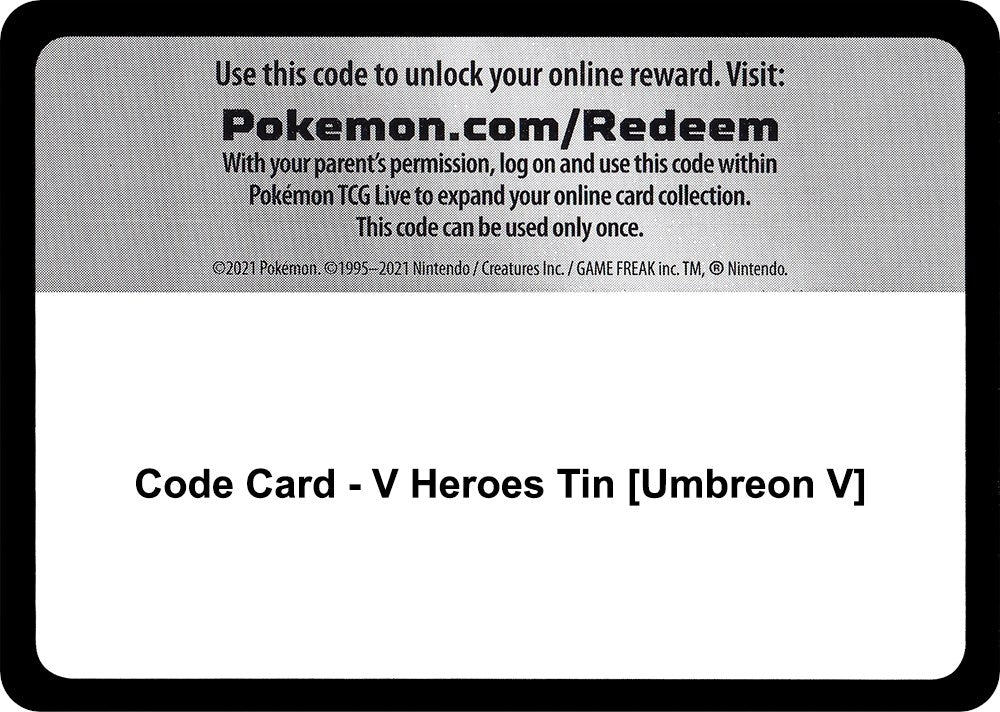 Image for Code Card - V Heroes Tin [Umbreon V] - Pokemon