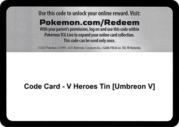 Image for Code Card - V Heroes Tin [Umbreon V] - Pokemon