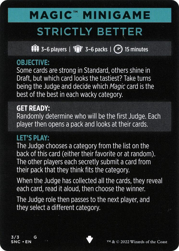 Image for Magic Minigame: Strictly Better (3) [Streets of New Capenna]