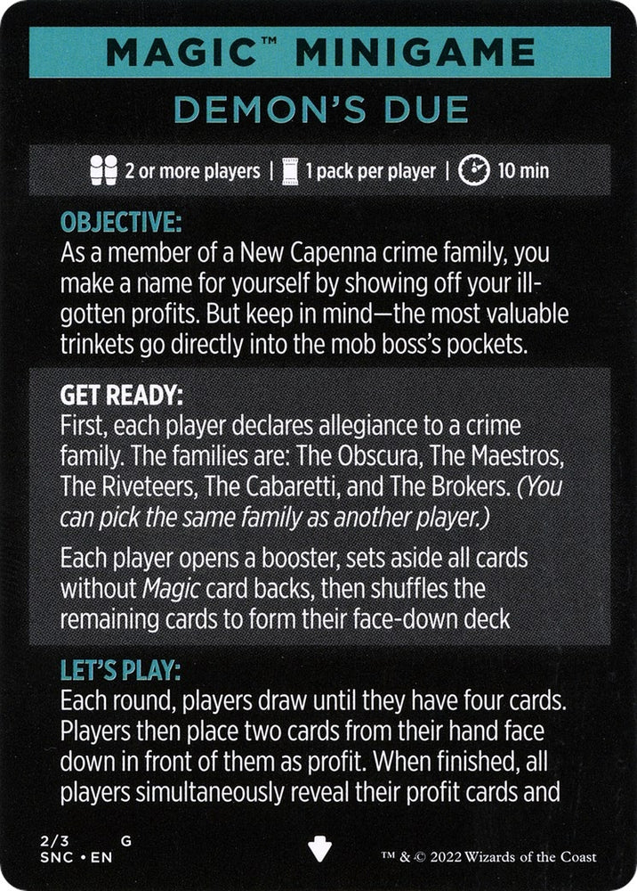 Image for Magic Minigame: Demon's Due (2) [Streets of New Capenna]