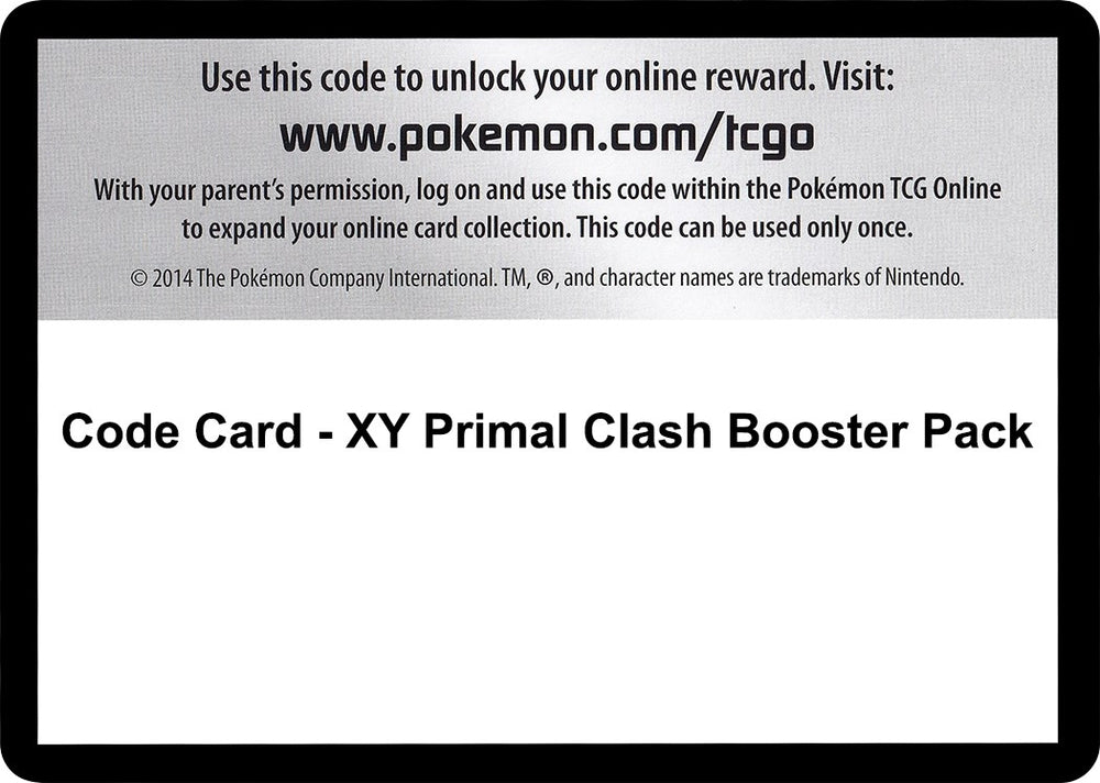 Image for Code Card - Primal Clash Booster Pack - Pokemon