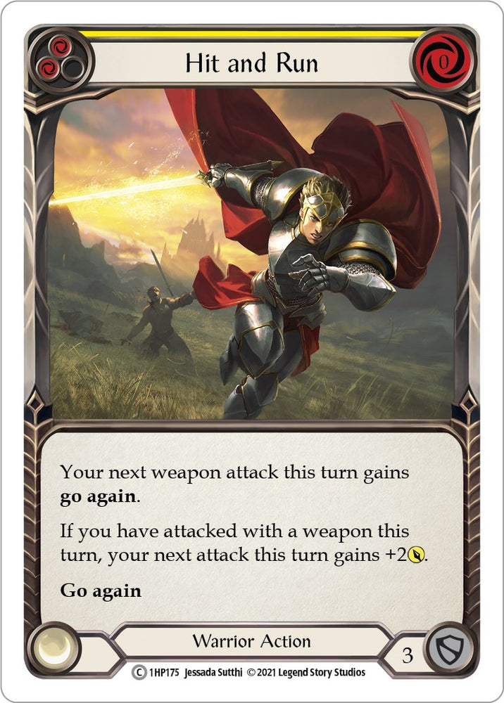 Image for Hit and Run (Yellow) (1HP175) (History Pack Vol.1) - Flesh and Blood TCG