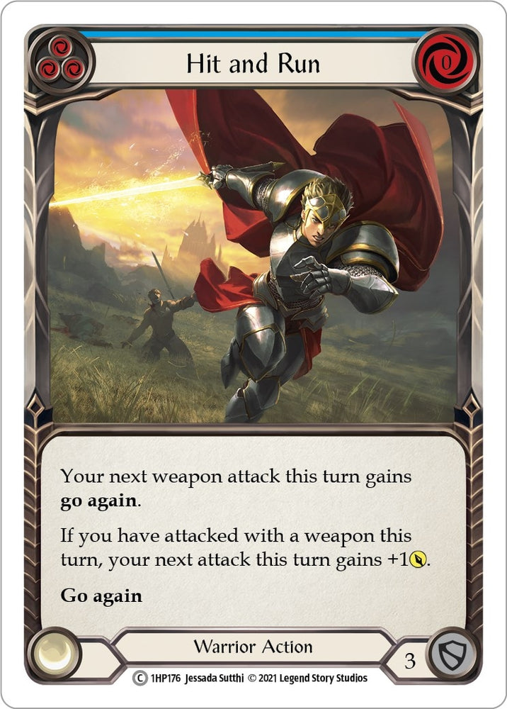 Image for Hit and Run (Blue) (1HP176) (History Pack Vol.1) - Flesh and Blood TCG